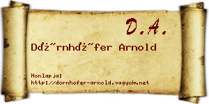 Dörnhöfer Arnold névjegykártya