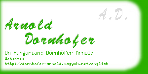 arnold dornhofer business card