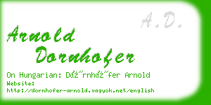 arnold dornhofer business card
